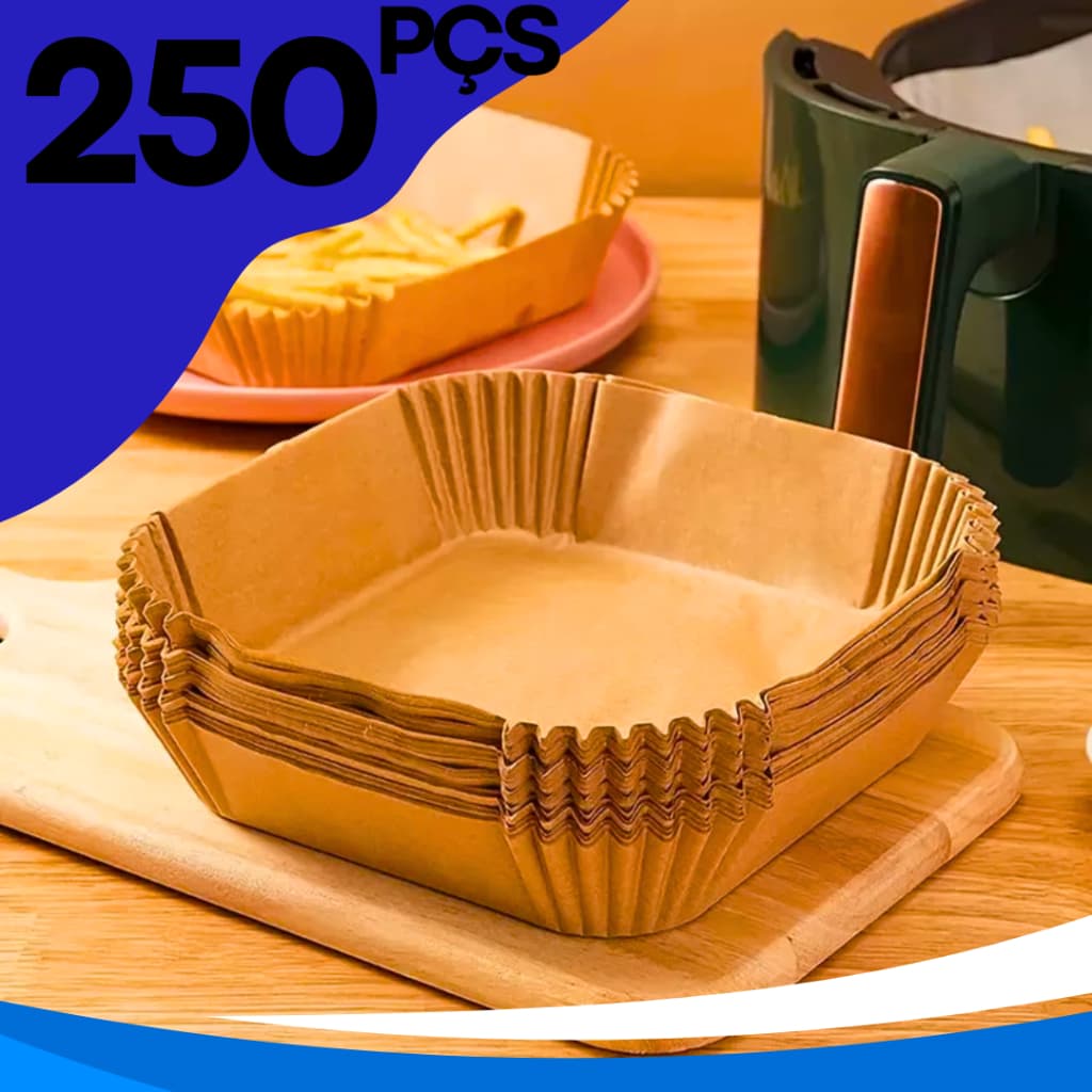 Formas Para Airfryer 250 Unidades Papel Forneável Cozinha Sem Sujeira