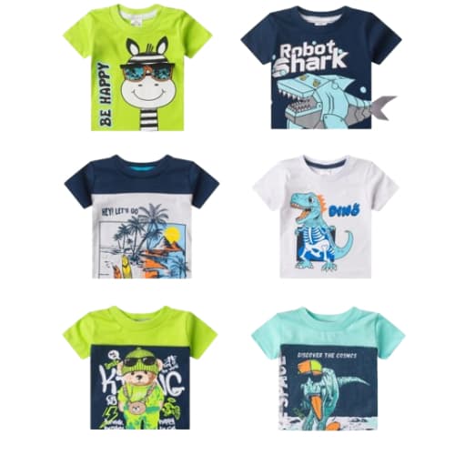 Kit Sortido 3 Camisas Infantil Masculino Menino Algodão Camiseta Manga Curta Verão Tamanho 01 ao 8
