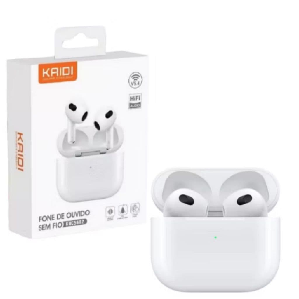 Fone de Ouvido Bluetooth KNC 5602 TWS Sem Fio com Estojo de Carregamento Portátil, Áudio HD