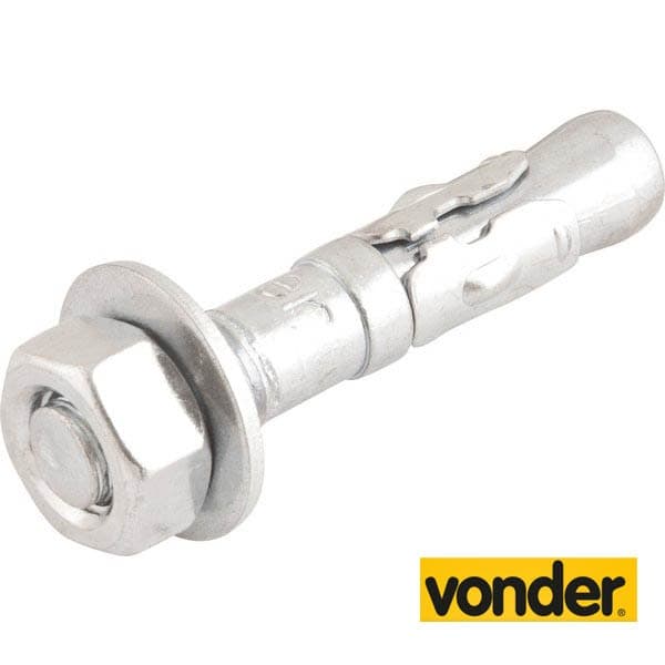 Kit 10 Chumbador Parabolt Concreto Pbv 1/2" x 4" Com Presilha Parafuso