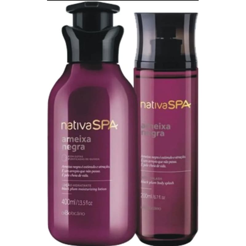Nativa Spa Ameixa Negra: Loção Corporal 400ml + Body Splash 200ml