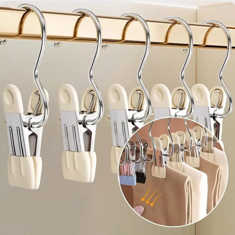 Kit Ganchos Cabide Clip Para Roupas e Organização de Armário Economia De Espaço