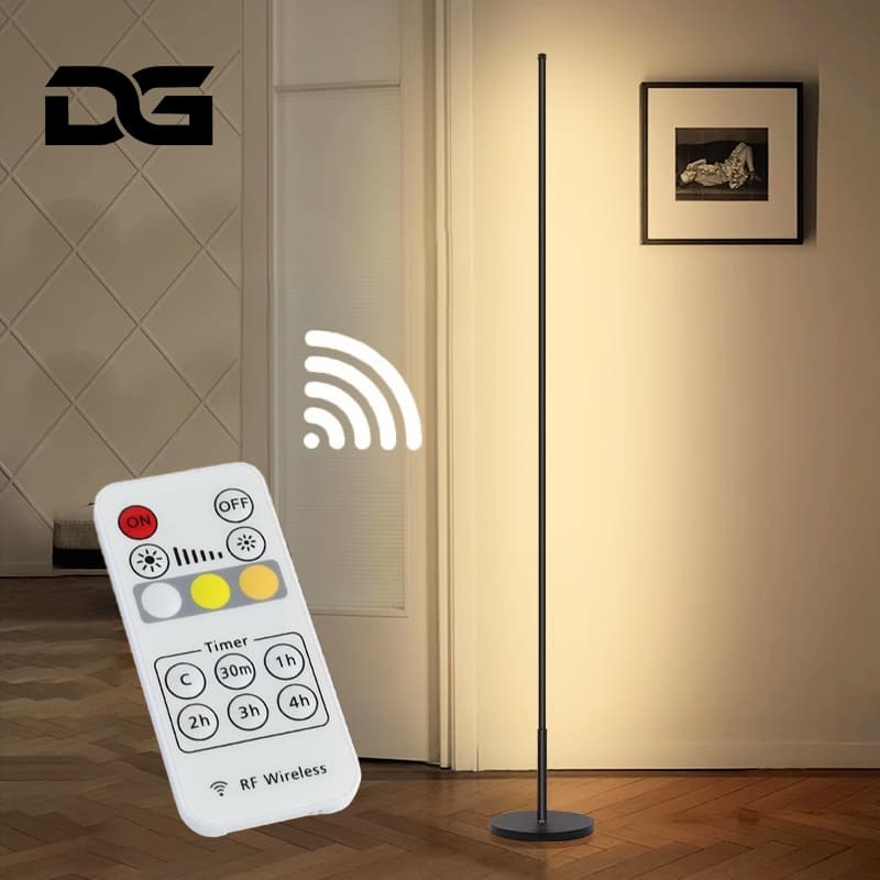 Luminária de Chão Led com de controle remoto 3 Cores tempo de ajuste Coluna Sala G5