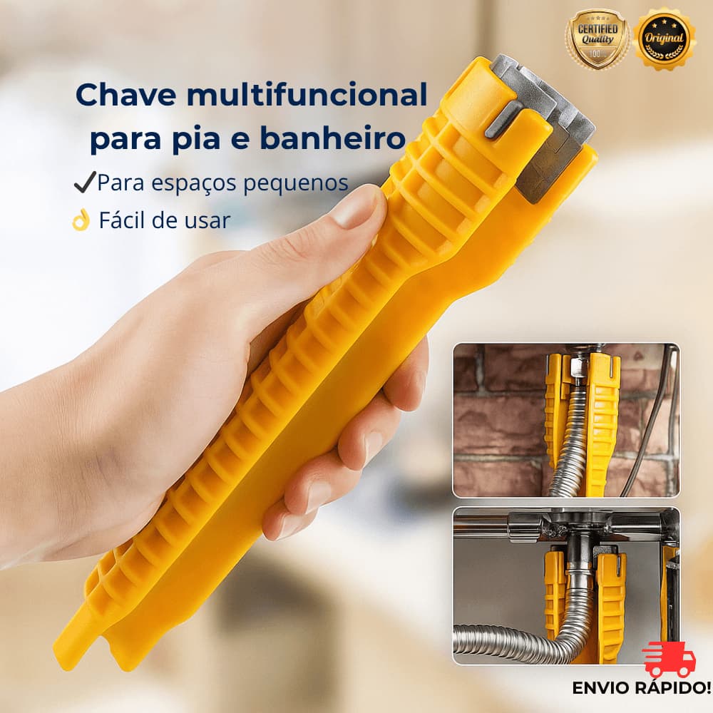 Chave Grifo Instalador Hidráulico Multiuso Cano Pia Torneira Filtro Encanamento Chave inglesa