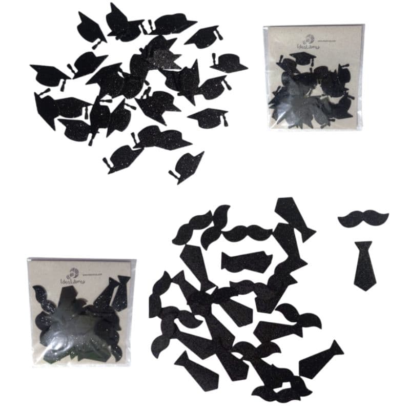 Apliques decorativos diversos em EVA com Glitter