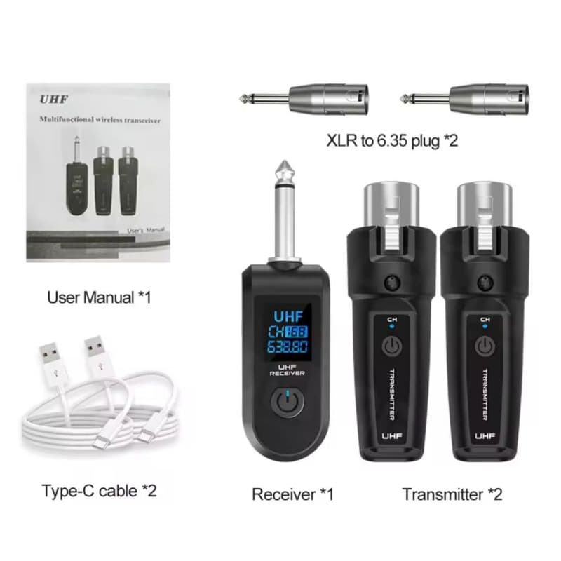 Transmissor Sistema de Microfone Sem Fio XLR Transmissor Receptor Para Mixer Dinâmico PA Instrumentos Musicais.