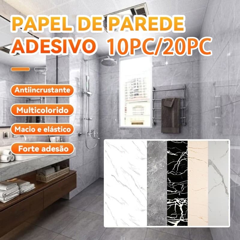 Kit 10/20 Placa Mármore 3d Adesiva Porcelanato Parede 30x60cm Revestimento
