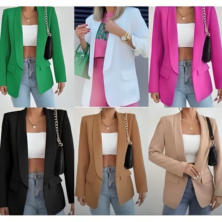 Blazer Max Alfaiataria Novidade Feminino Alongado Casaco Social