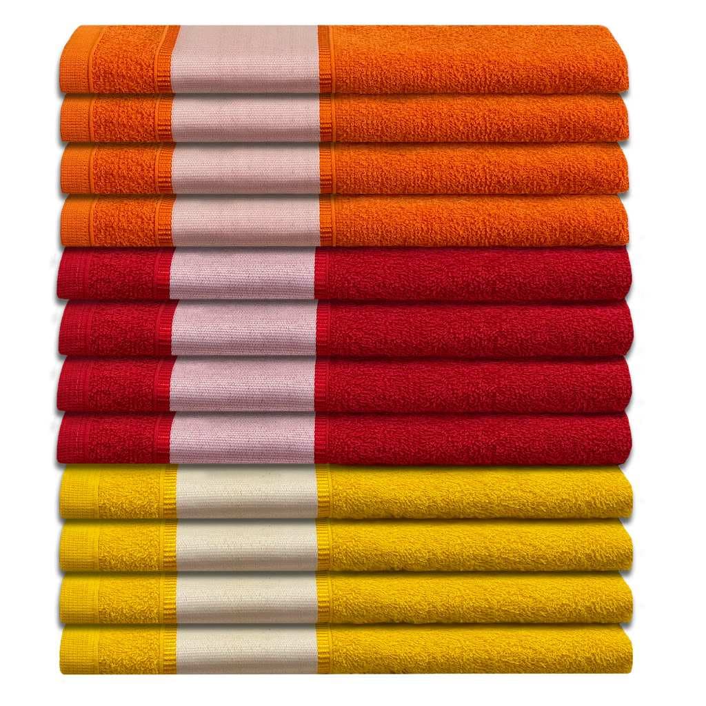 Kit 12 Toalhas Social Tam 21cmx40cm Para Estampa Sublimática com Franja 350G/M² - Print New