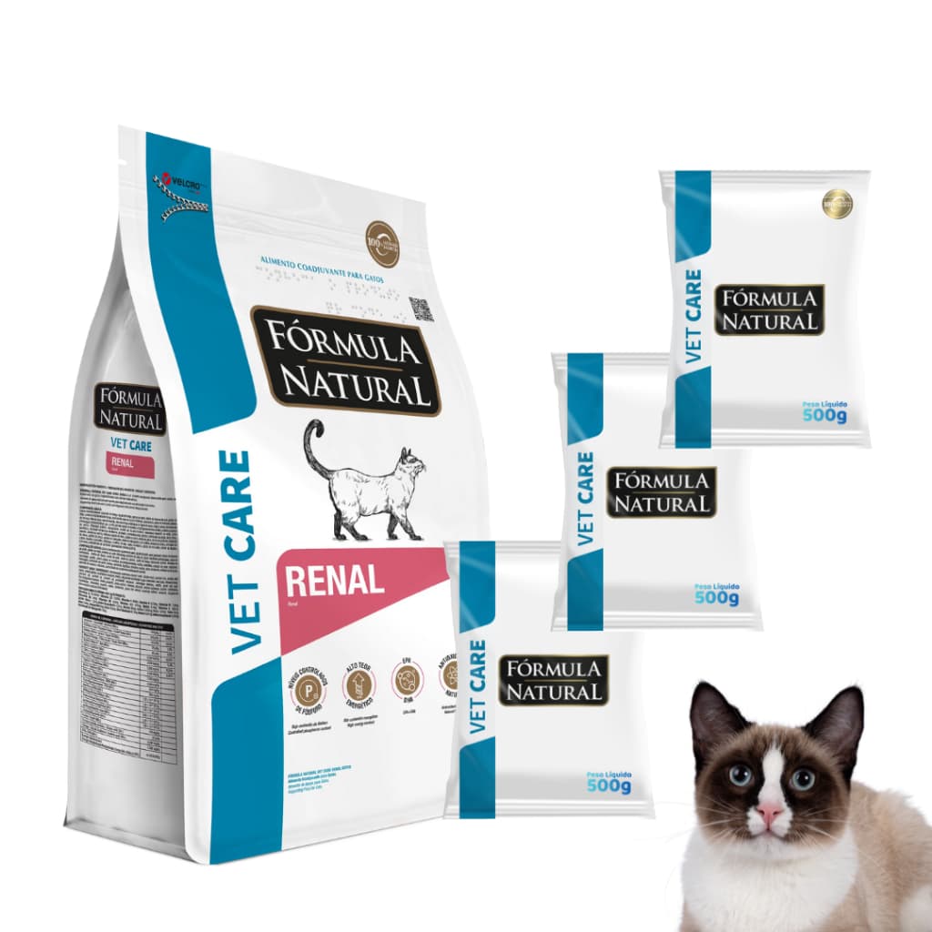 Ração Renal Alimento Super Premium Formula Natural Vet Care Para Gatos Adimax 500g
