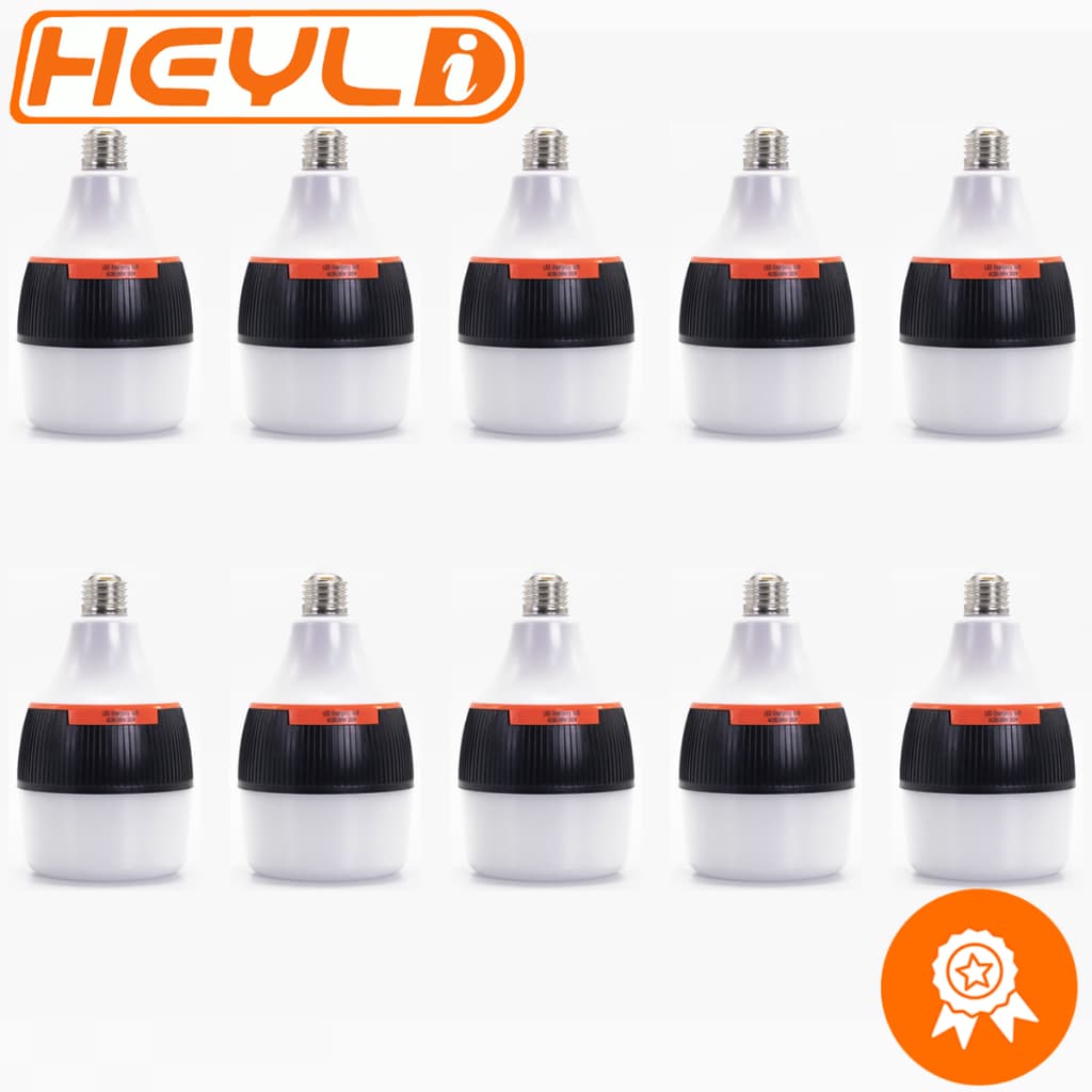 KIT 10 Lâmpadas De Emergência 50w 6h Ligada Após Faltar Energia Led Bivolt Full Quality Heyli
