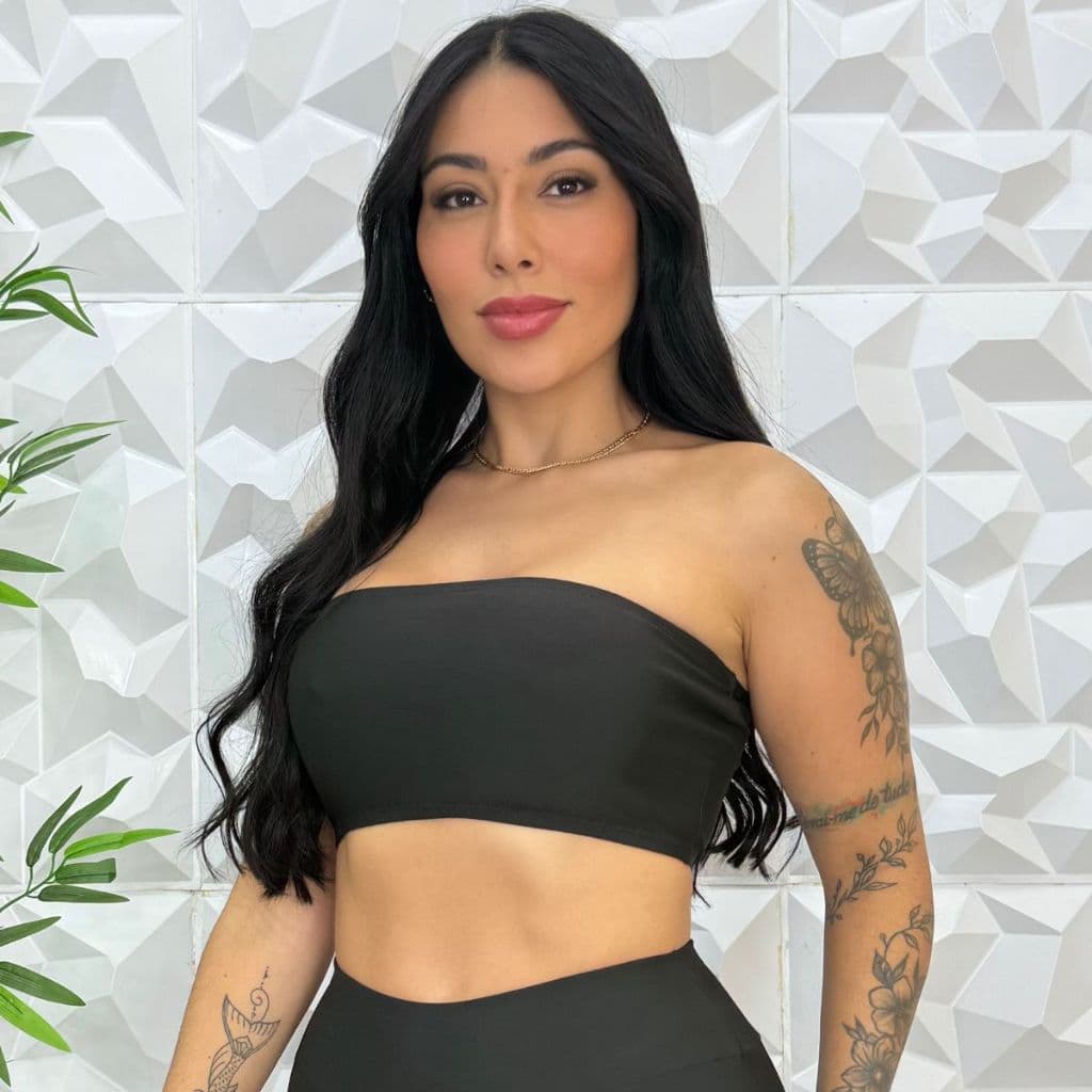 Top Faixa Bustiê Fitness Feminino Com Sustentação E Forro