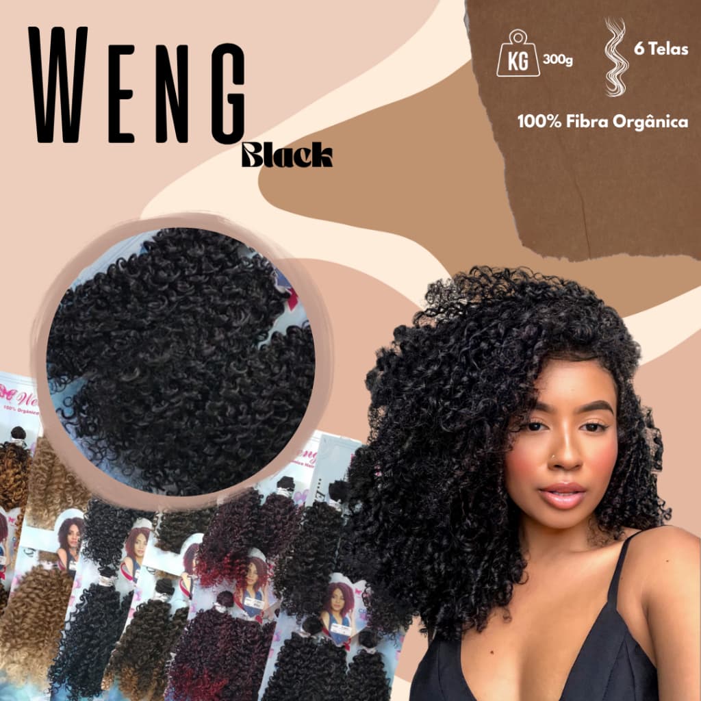 Cabelo Black Weng 300gr 100% Fibra Orgânica Alta Qualidade