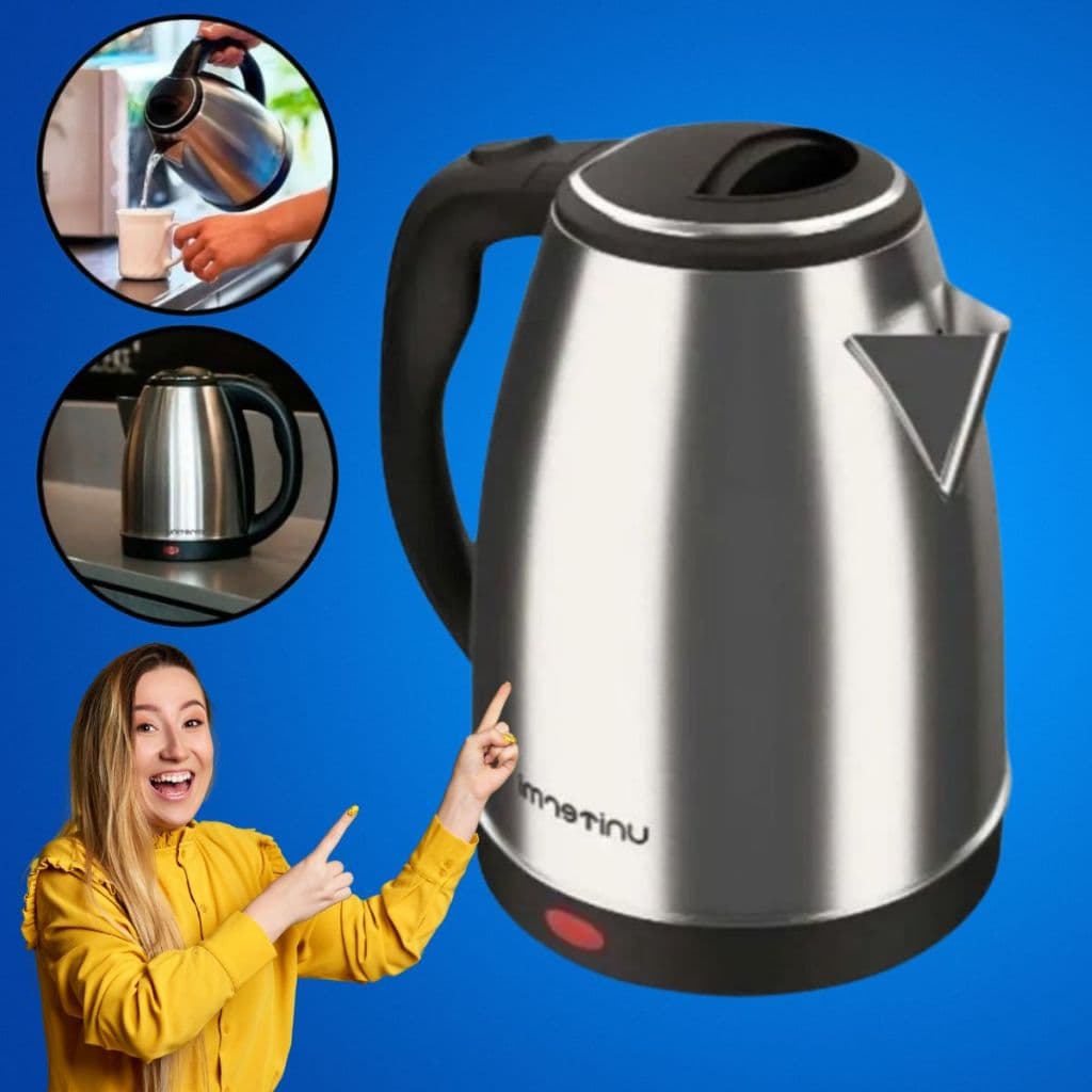 Chaleira Elétrica Jarra Prateada 110v/220v Desligamento Automático  Ferve Água Rápido! 1.8L