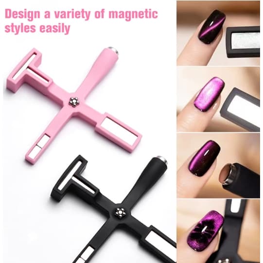 IMÃ 5 Em 1 Ferramentas De Ímã De Olho De Gato Esmalte Magnético De Cabeça Dupla Simples Desenhos 3D Para Unhas Gel