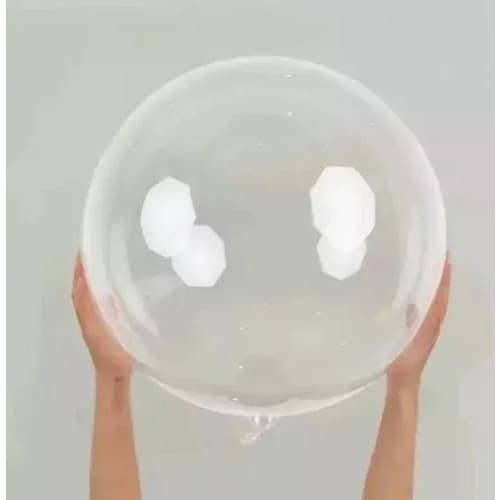 50 Balão Bubble Transparente 24 Polegadas 60cm Decoração P/ Festas Baladas Casamentos Aniversarios - 1 Pacote