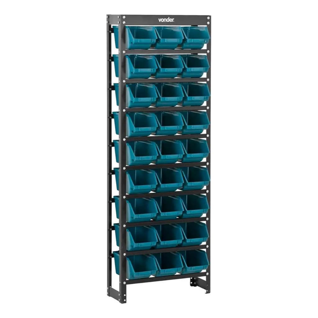 Prateleira 27 Gavetas Azul Organizador Parafusos Vonder