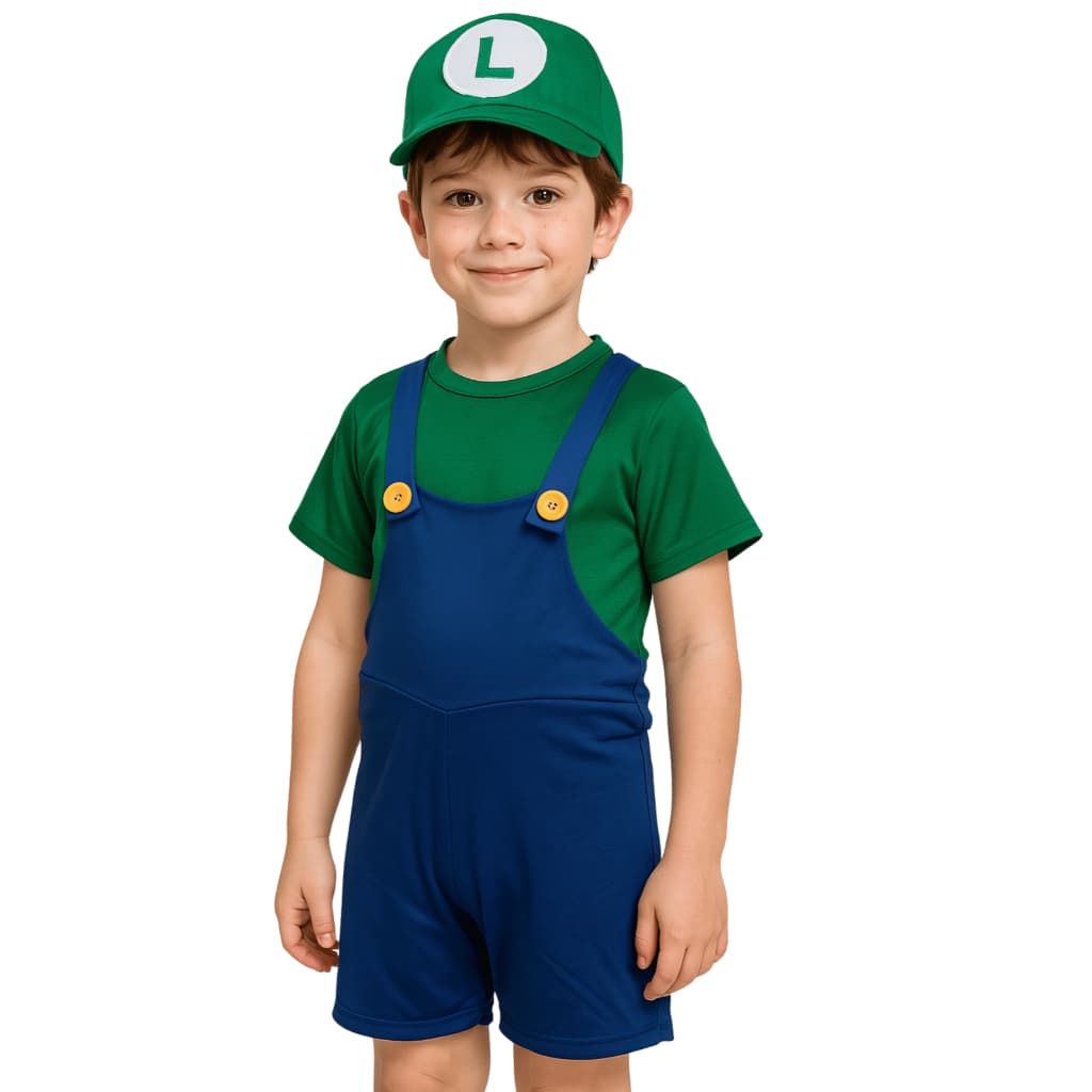 Fantasias Temática Luigi Infantil Masculina Heróis Barato Menino