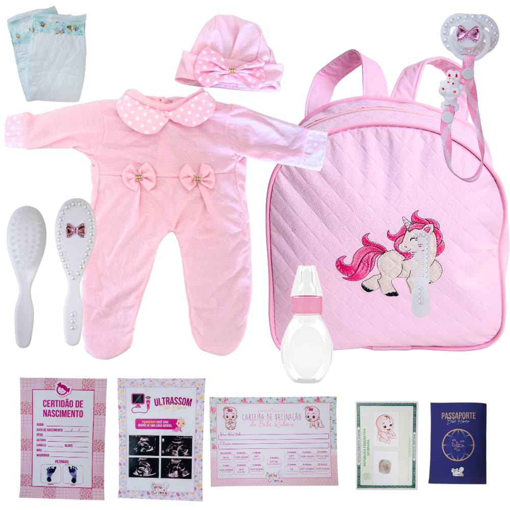 Kit Completo de Acessórios Reborn – Tudo para Cuidar com Amor e Estilo