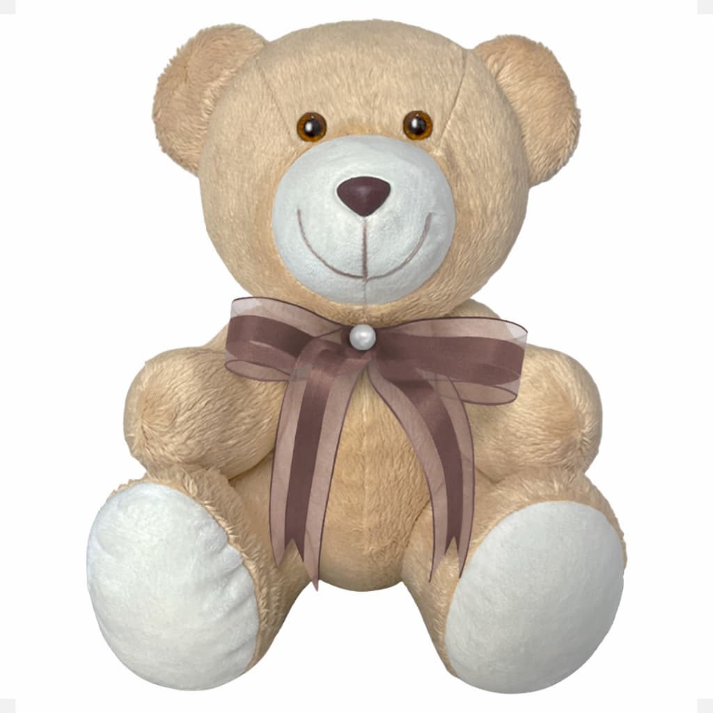 Ursinho De Pelúcia Articulado Com Laço Antialérgico Decoração - 15cm