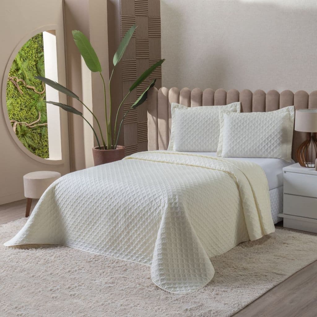 Kit Cobre Leito Luxo Casal Queen 3 Peças Dupla Face Encanto