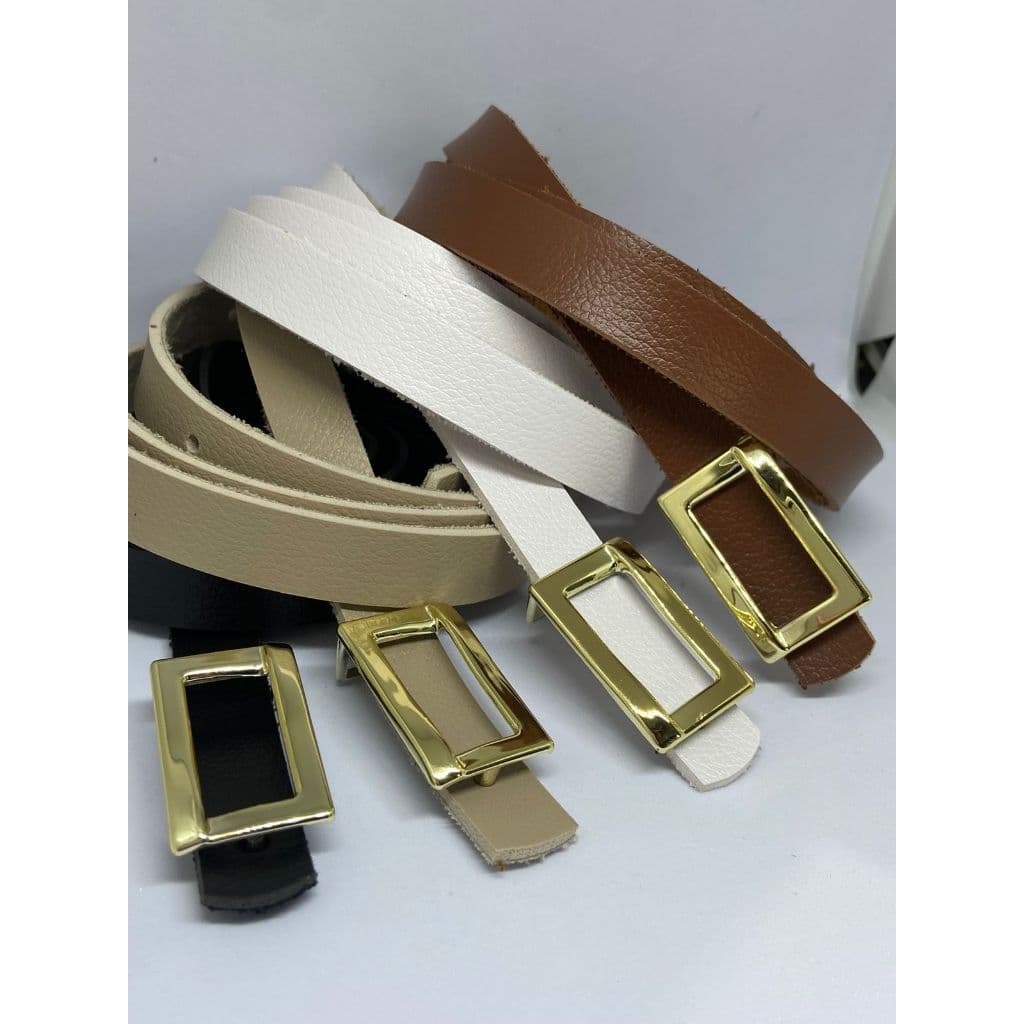 Cinto feminino elegante fivela quadradinha Simples Casual