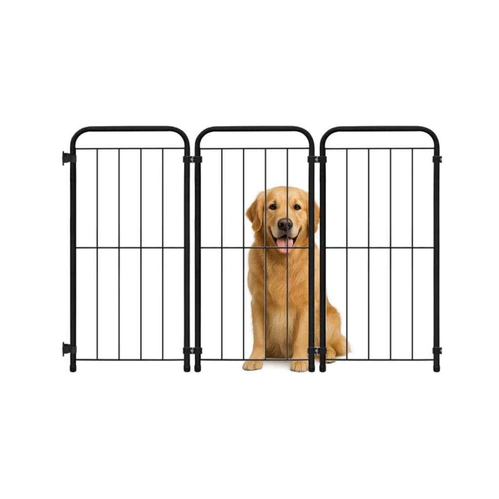 Cercado Pet Dobrável em Aço 98cm Altura x 111cm 3 Módulos Grade de Segurança Para Cachorro