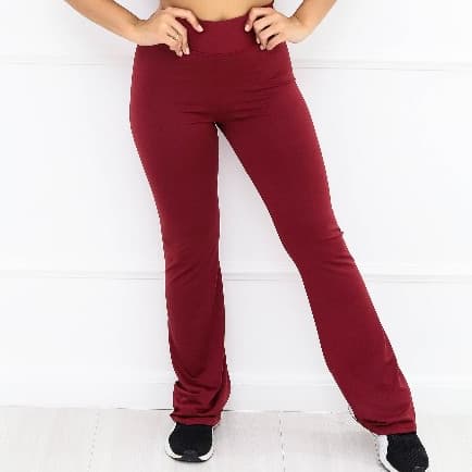 Calça Legging Flare Bailarina Suplex Cintura Alta Preta Modela Bumbum Feminina Zero Transparência