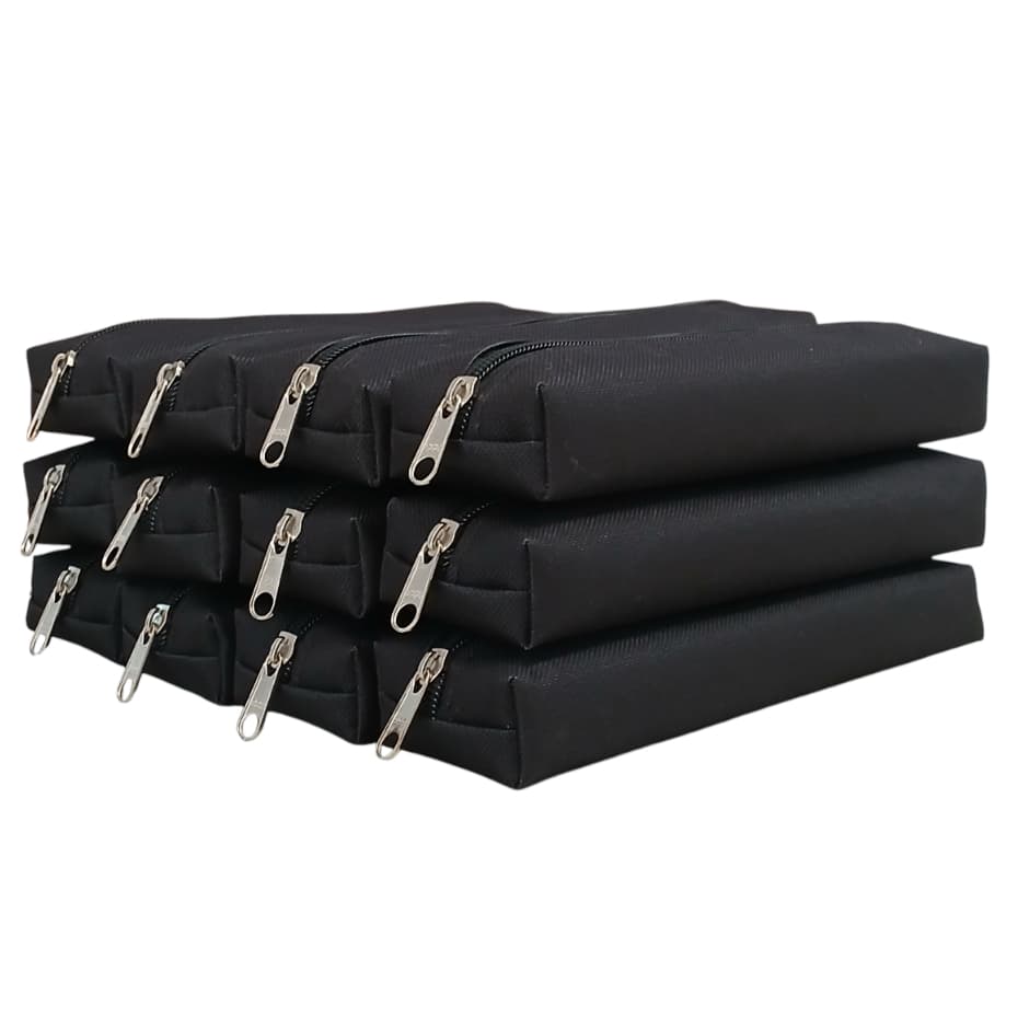 ESTOJO ESCOLAR UM ZIPER PRETO C/12 UNIDADES.