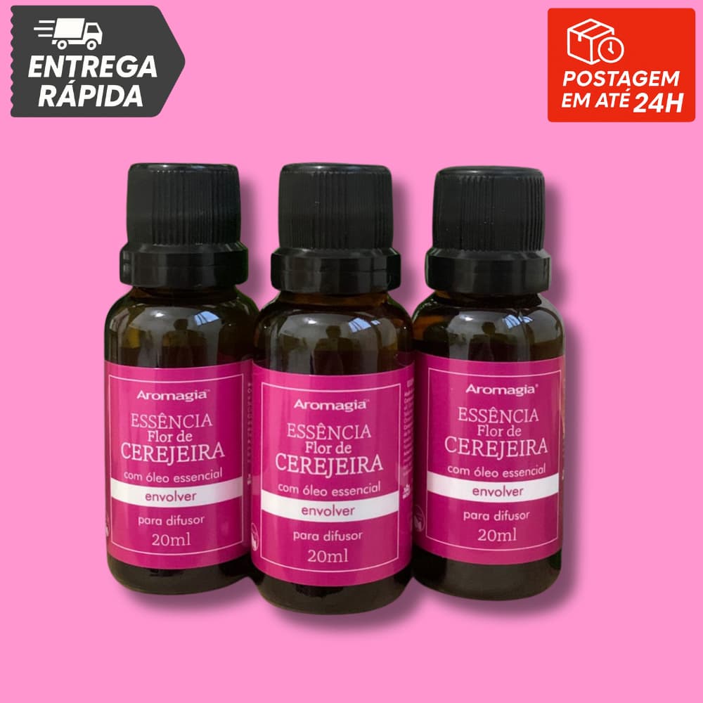 Essência Flor de Cerejeira Aromagia 20ml - Kit com 3 unidades WNF