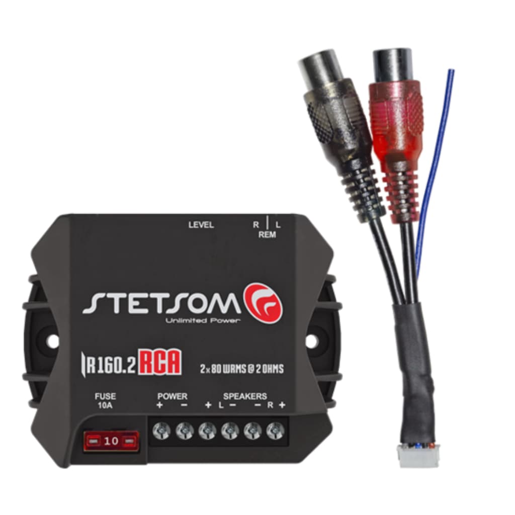 Módulo Amplificador Iron 160.2 2x Canais 80W rms 2 ohms Com cabo RCA Stetsom