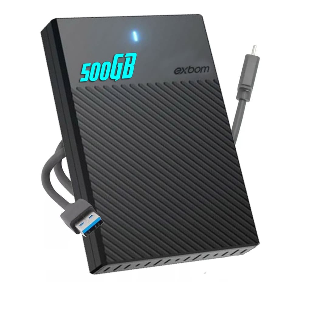 HD Externo 500GB Exbom USB 3.0 Slim Portátil PC Notebook PS4 PS5 Xbox