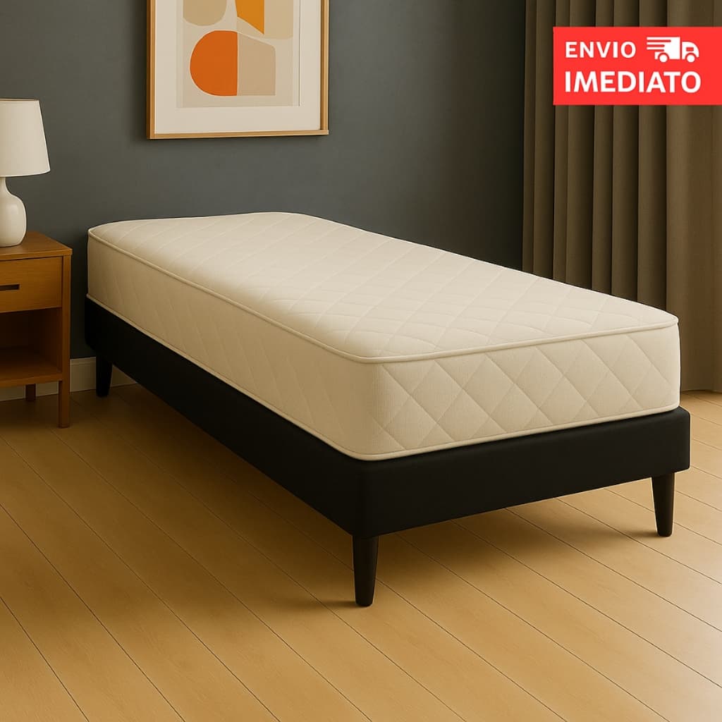 Box Base Cama Colchão Solteiro Fácil De Montar Super Reforçado Desmontável 88x188cm Preto Marrom