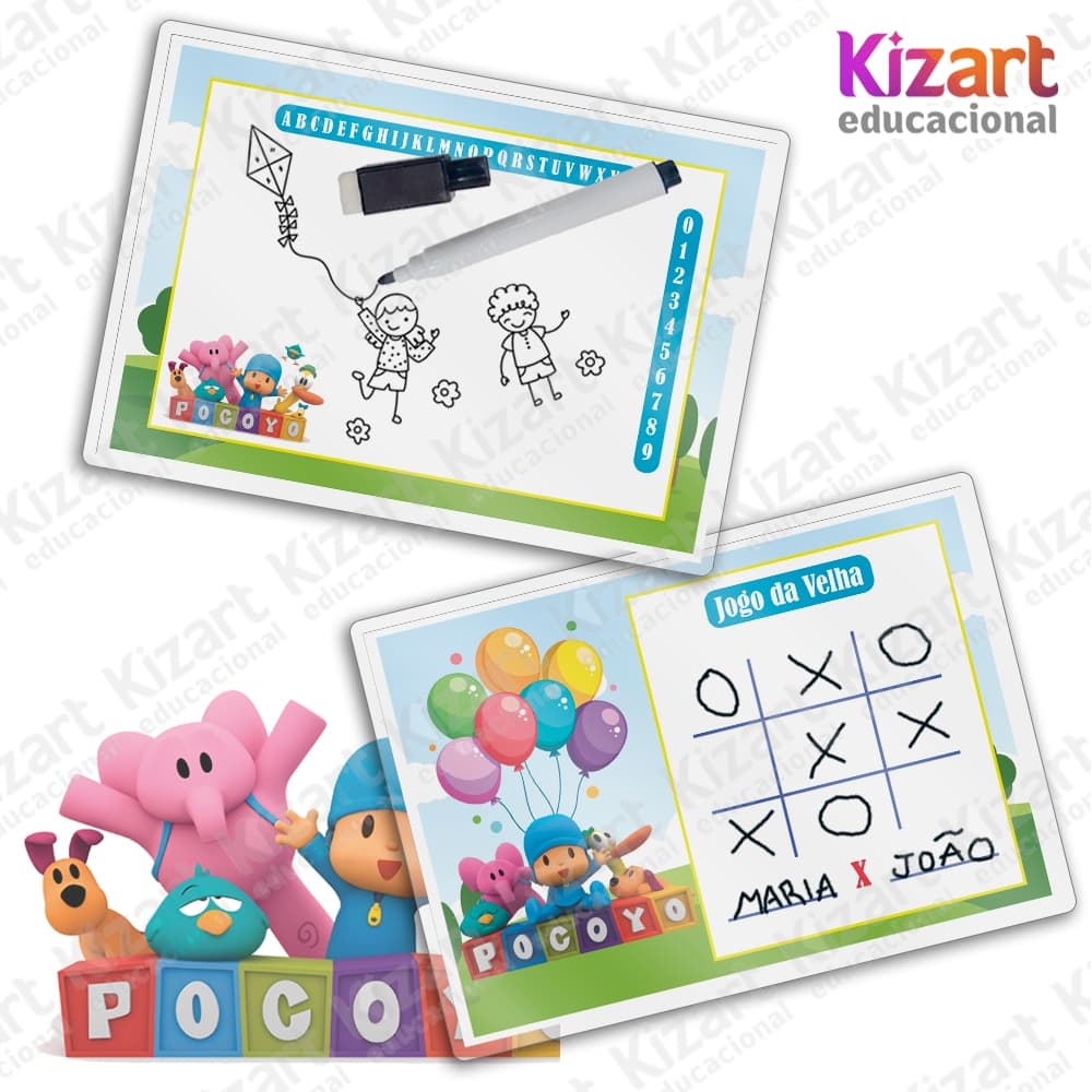 Lousa Mágica + Caneta Com Apagador Lembrancinha Festa Infantil Tema Pocoyo