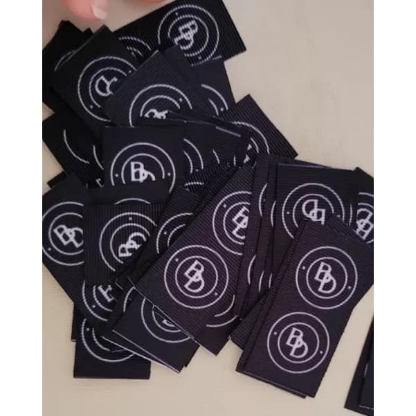 50 Etiquetas de Gorgurão 2x5 seladas NÃO DESFIA