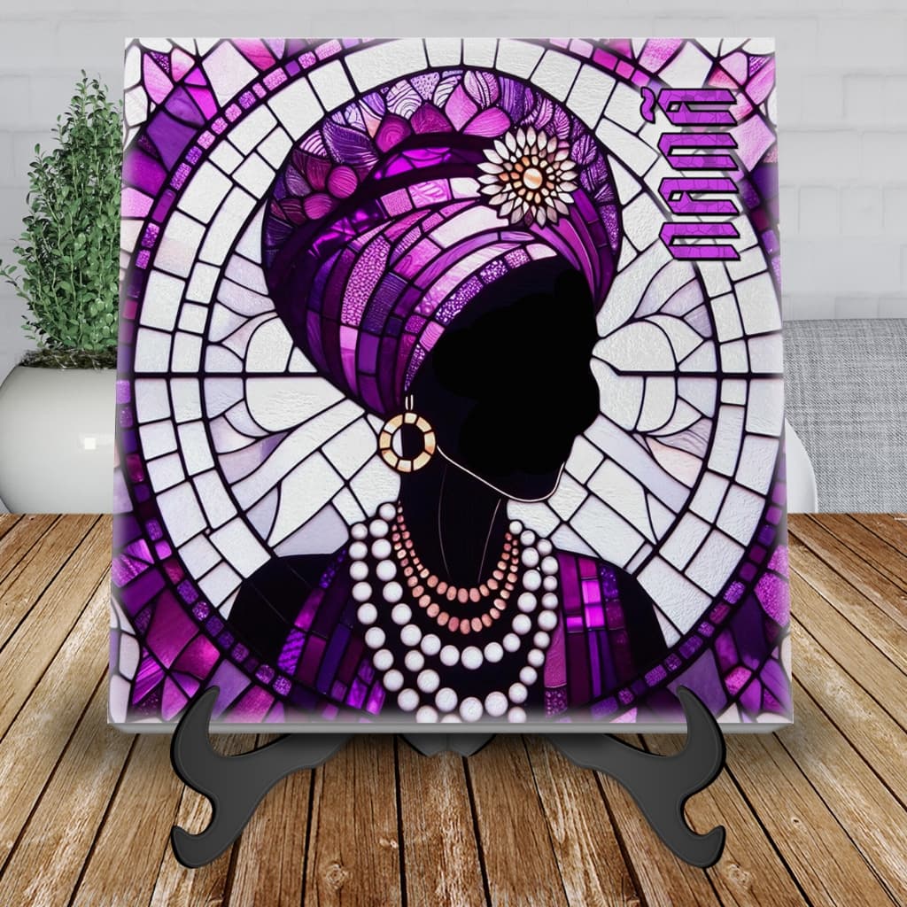 Azulejo Decorativo Nanã Buruquê Orixás Vitral com suporte em MDF