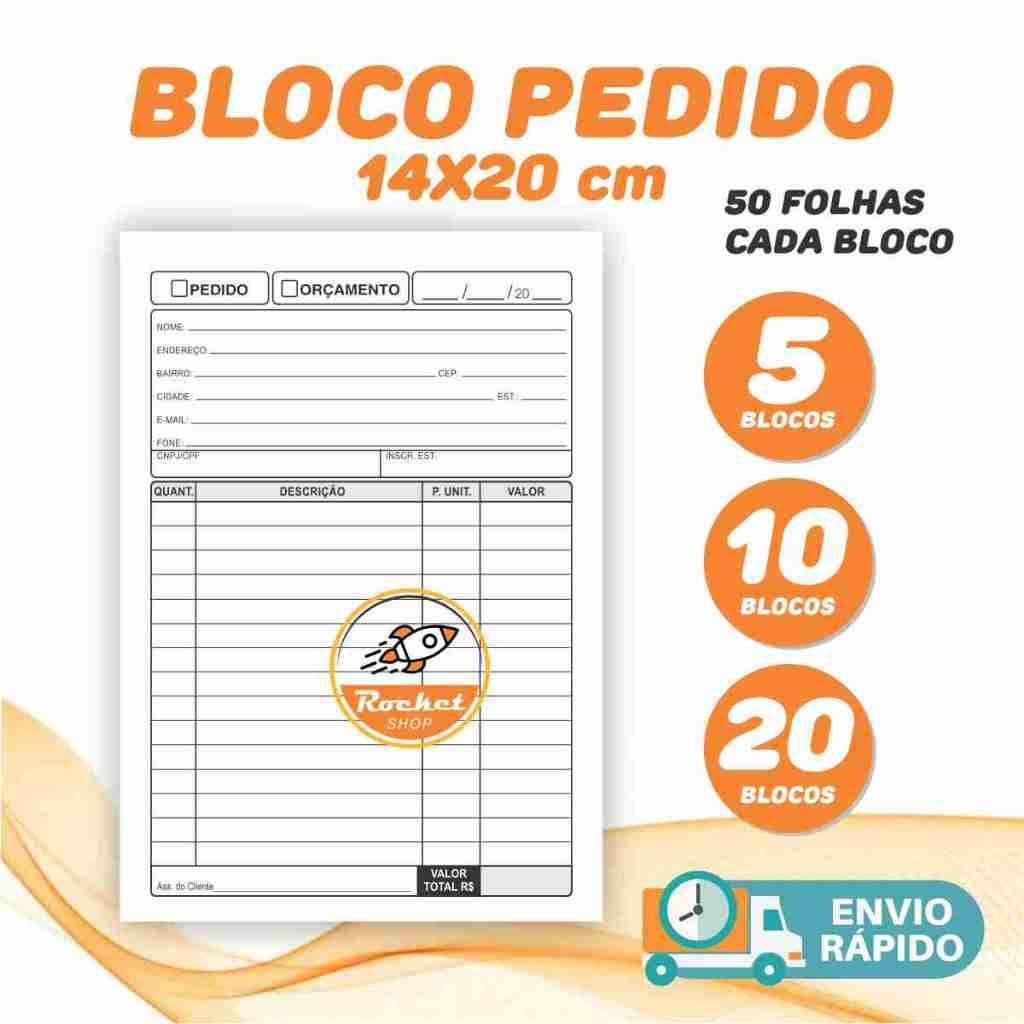 Bloco de Pedido (50 folhas cada bloco) Kit 05 até 20 Blocos