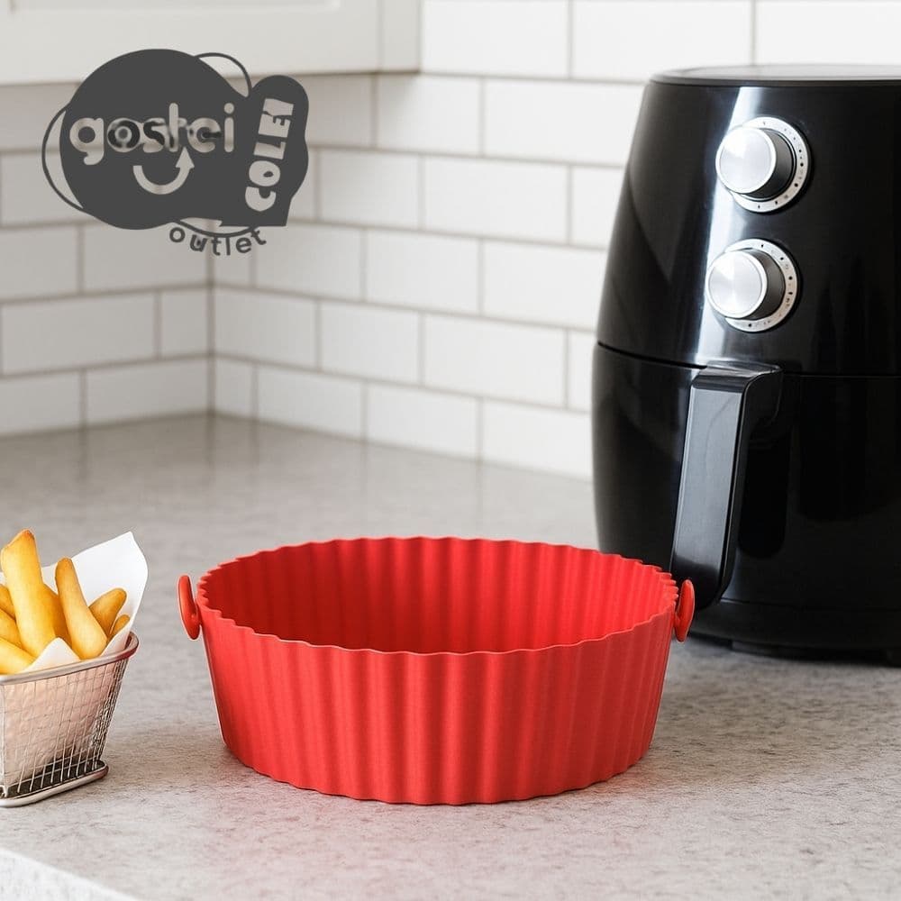 Forma Silicone Para Fritadeira Air Fryer/ Micro-ondas/ Forno Com Alça 17,5cm