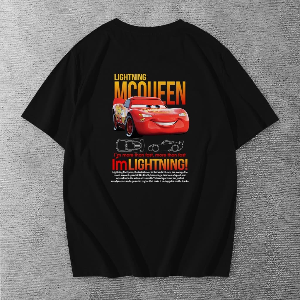 Camiseta Oversized Relâmpago McQueen Masculina Estampada 100% Algodão Roupa Namorado Filme Carros