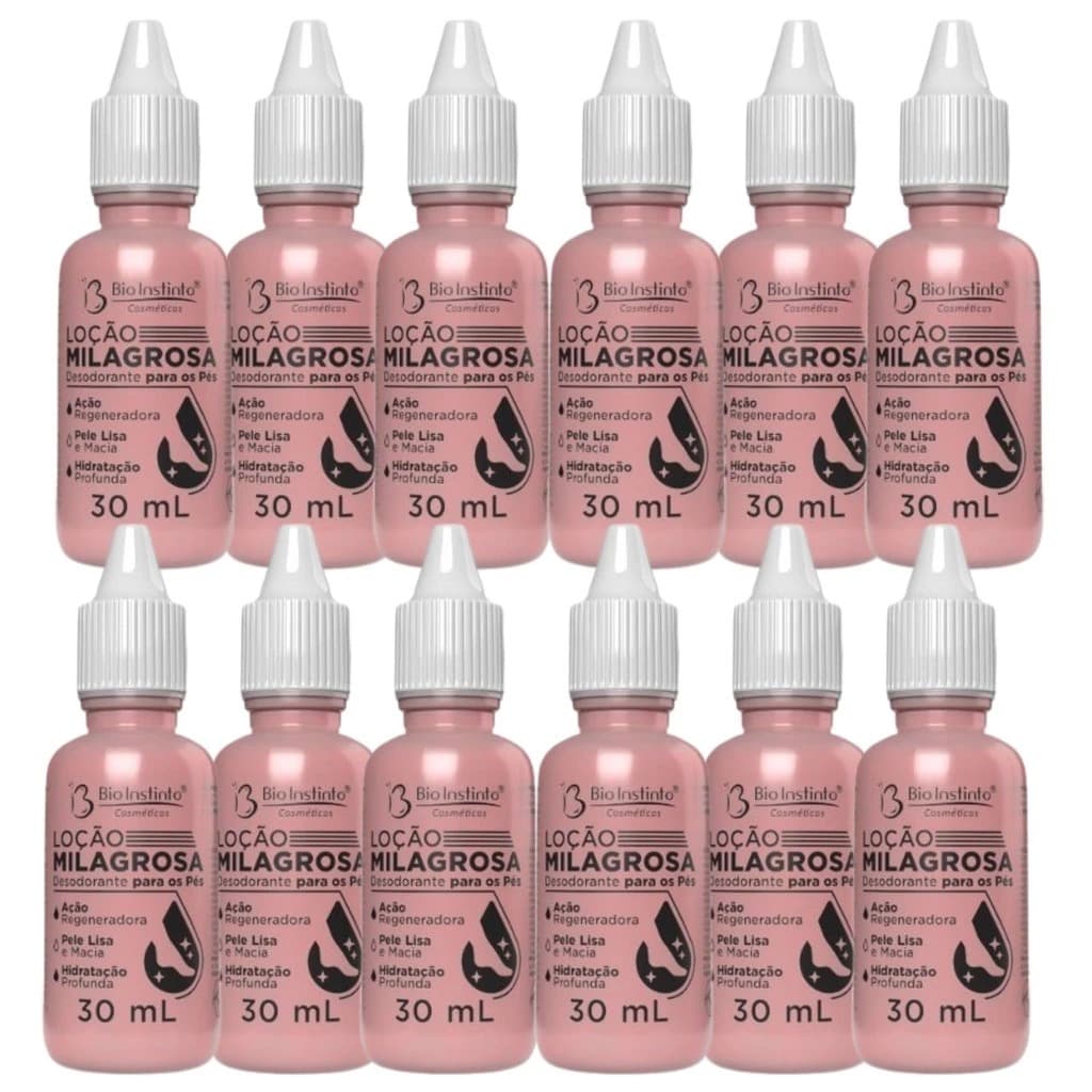 12 Loção Milagrosa Hidrante Para Pés 30 Ml Bio Instinto