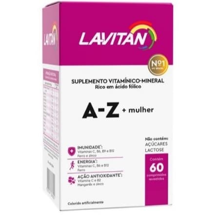 Lavitan A-Z Mulher Suplemento de Vitaminas Com 60 Cápsulas