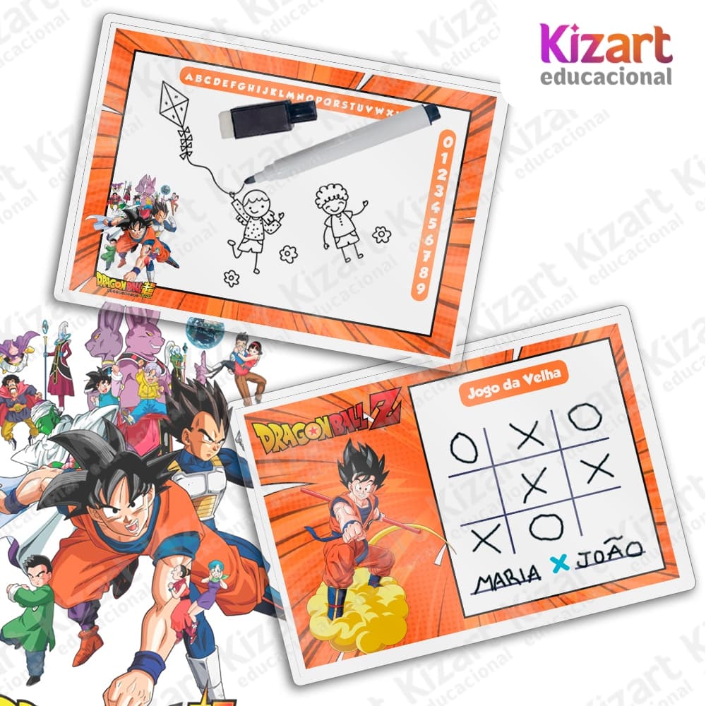 Lousa Mágica + Caneta Com Apagador Lembrancinha Festa Infantil Tema Dragon Ball Z