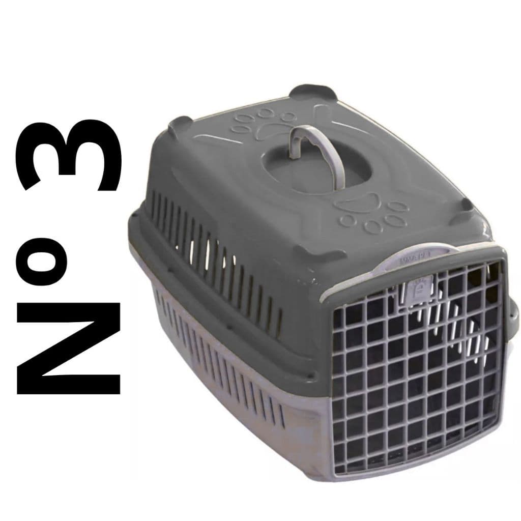 Caixa de Transporte para Cachorros e Gatos MMA Nº 03 Cinza Unidade
