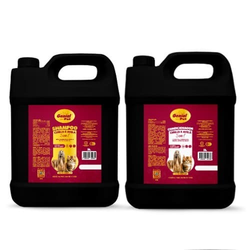 Shampoo E Condicionador Cereja e Avelã Para Cachorro E Gato Pet Shop - 5L -Linha Pet- shampoo Pet shop