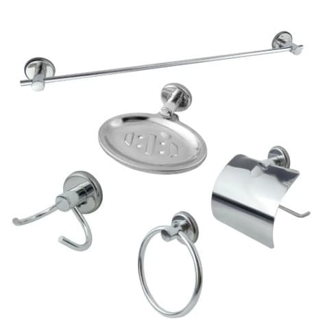 Kit Acessórios Para Banheiro de Metal Aço Inox 5 Peças Stander
