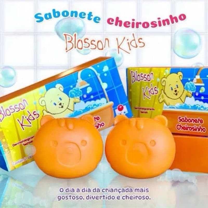 Caixa com 2 sabonetes em barra Blosson Kids de 80g cada Blosson ville