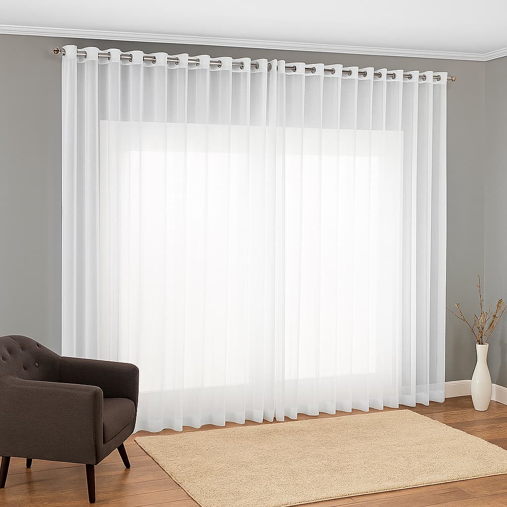 Cortina Voil Liso- Ideal Para Sala, Quarto, Igreja.