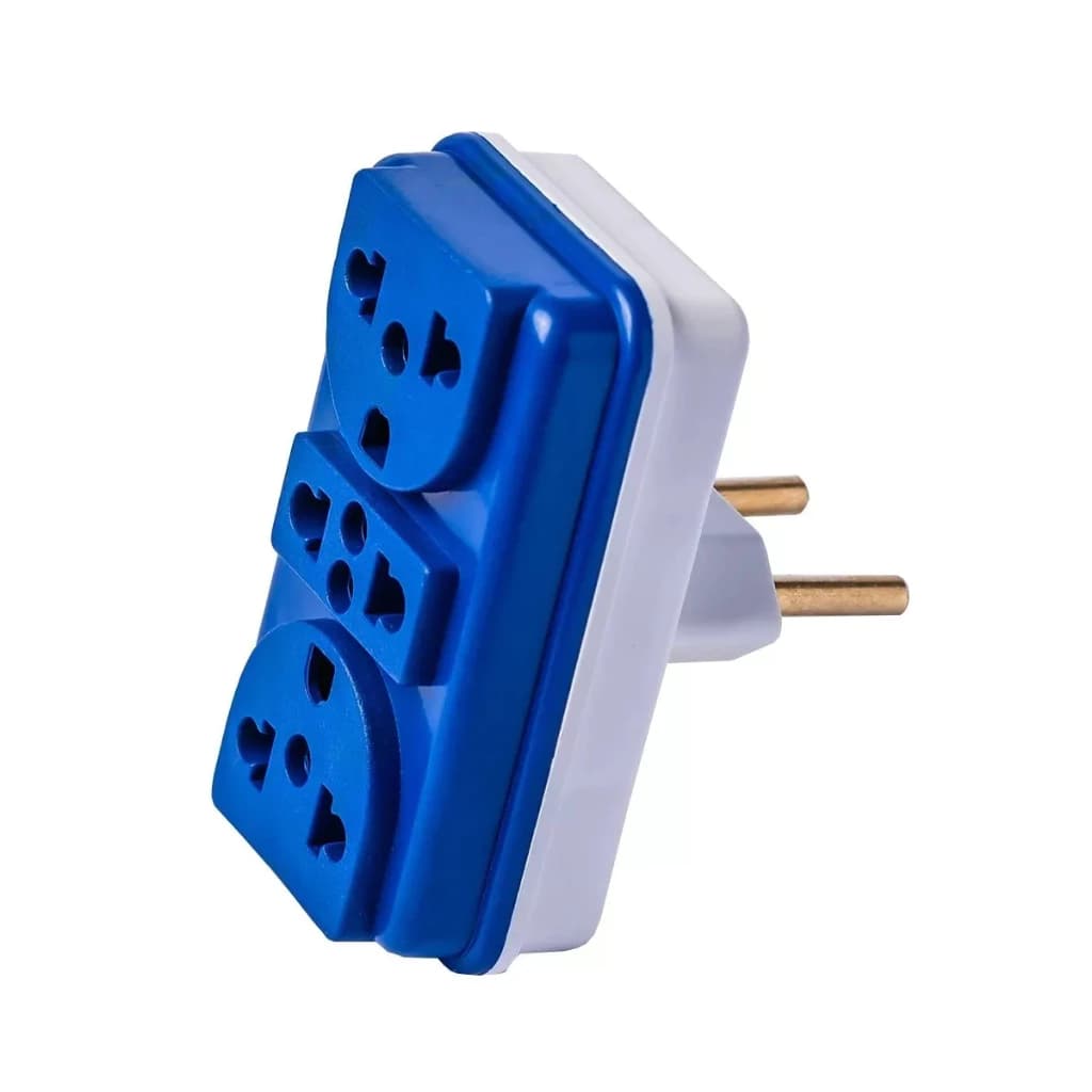 Adaptador de Tomada Universal Benjamim Bivolt 10A/20A Pino Maciço Resistente Casa Viagem