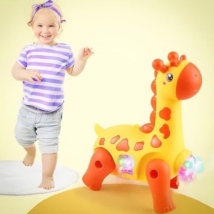 Brinquedo Girafa Elétrico Com Som Luz E Movimento Brinquedo Animal Mega Promoção