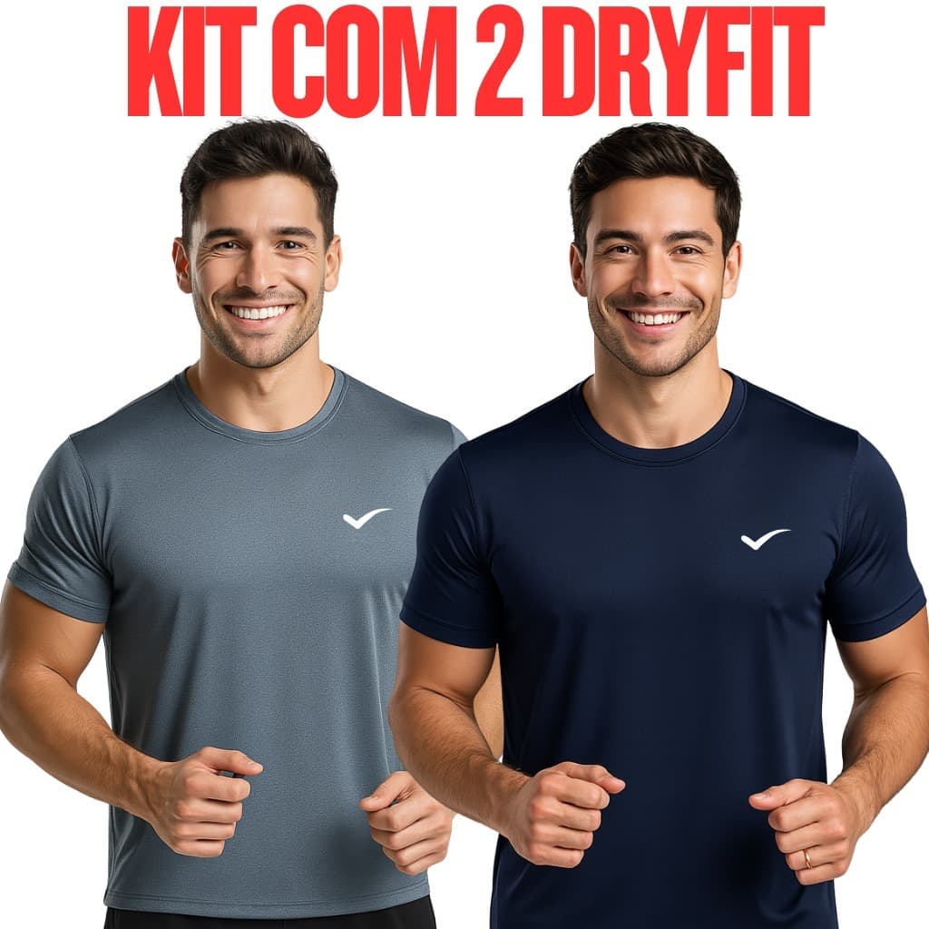 2 Camisetas Dry Fit Masculina - Casual - Treino - Academia - Esportes - Exercícios - Corrida